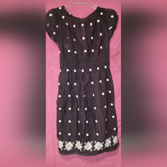 Cute Options Brown Polka Dot Dress S - Picture 4 of 5